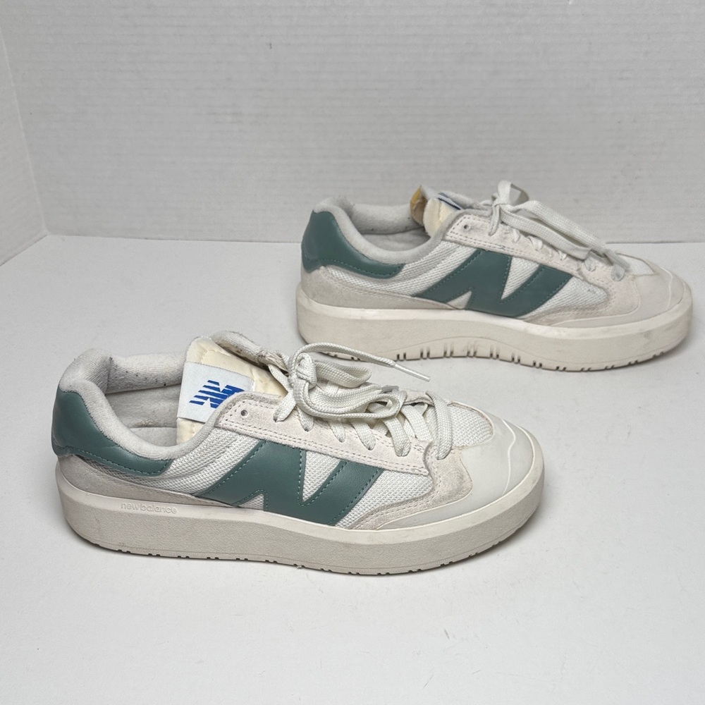 NEW BALANCE CT302 Sea Salt Dark Juniper Leather Suede Trim‎ Platform W 9 M 7.5